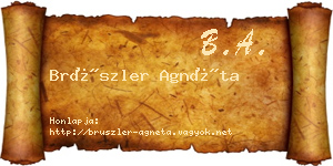 Brüszler Agnéta névjegykártya